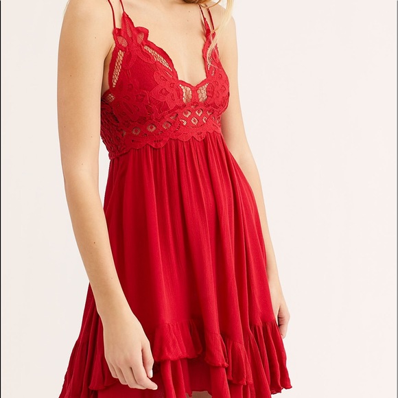 free people adella dress red